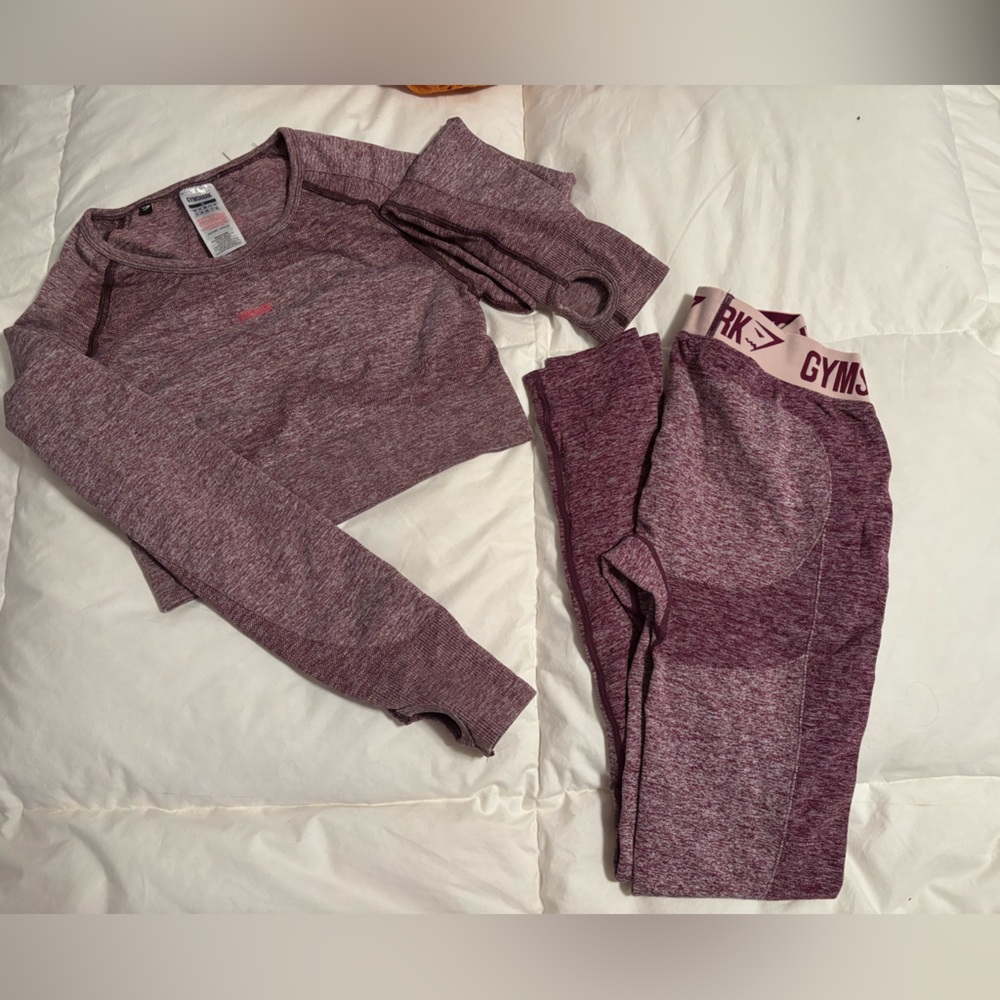 Gymshark Burgundy Cropped Activewear Top